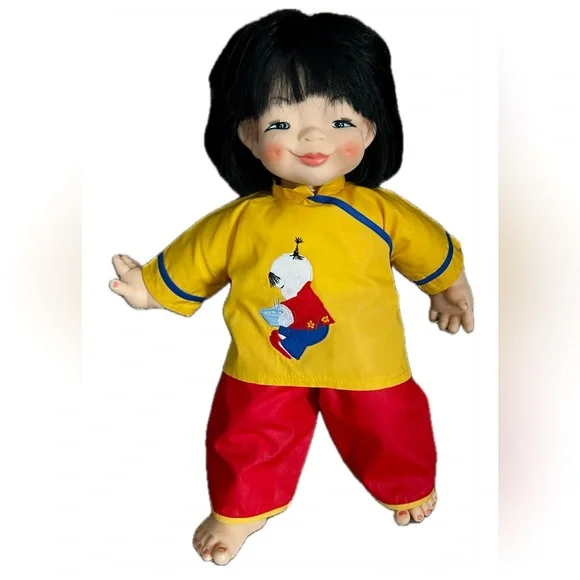 Vintage 80s Mieler Doll 14" Chopsticks Kid Mikkel B. Jacobsen - Picture 1 of 6